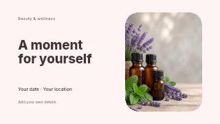 Wellness photo invitation presentation cover template · Horizontal photo dialogue