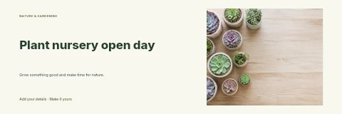 Plant nursery open day banner template