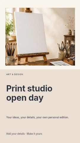 Print studio open day instagram story template