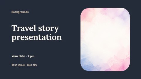 Soft watercolor pastel background in Travel story presentation banner template