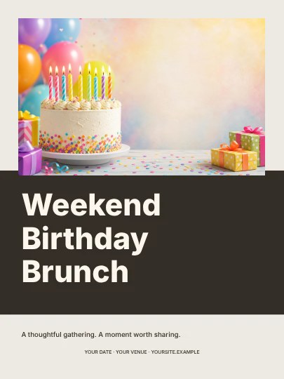 Weekend Birthday Brunch · Stencil invitation template