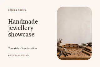 Handmade jewellery showcase postcard template · Horizontal photo dialogue