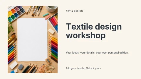 Textile design workshop presentation cover template