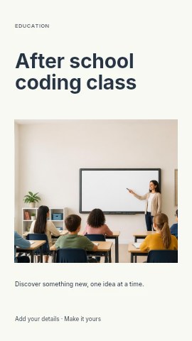 After school coding class instagram story template