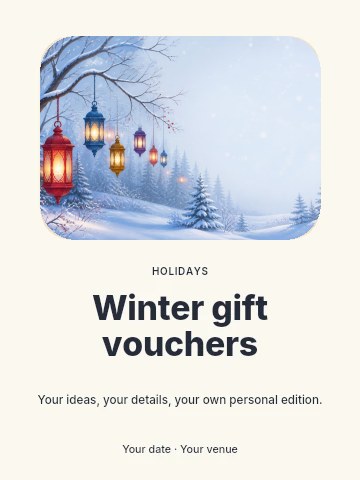 Winter gift vouchers poster template
