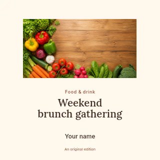 Weekend brunch gathering podcast cover template · Picture window