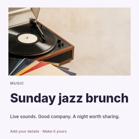 Sunday jazz brunch social media post template