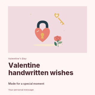 Heart lock with a key and a little rose in Valentine handwritten wishes · Gallery editorial