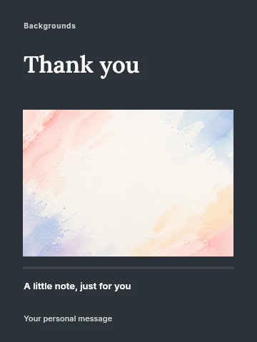 Pastel watercolor background texture in Neutral portfolio presentation greeting card template