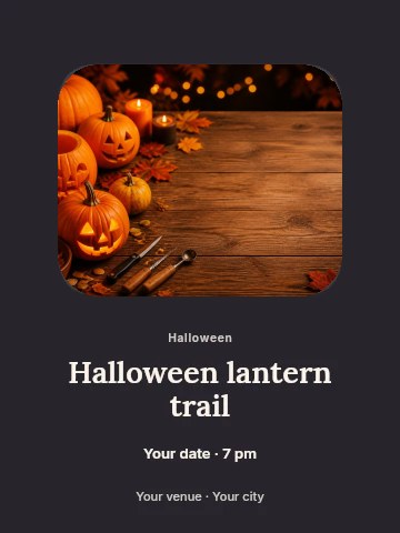 Halloween lantern trail poster template
