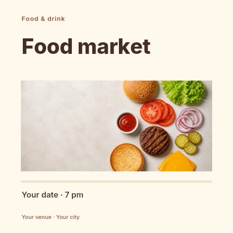 Food market social media post template