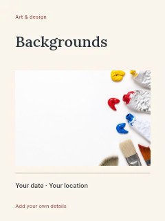 Backgrounds invitation template · Title & photograph