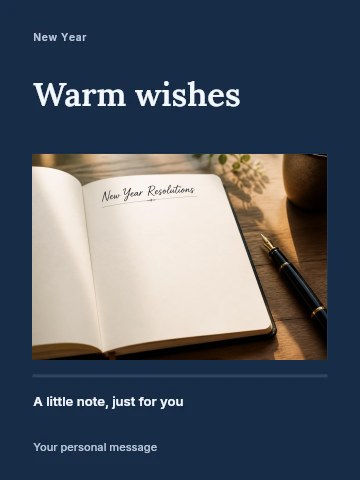 New Year family greetings greeting card template