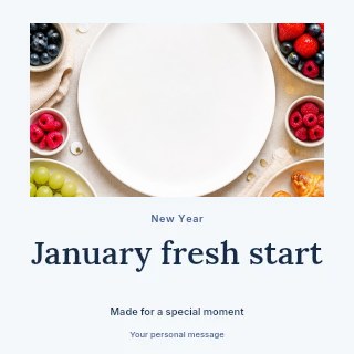 Breakfast table with fresh fruit and pastries in January fresh start · Quiet photo gallery