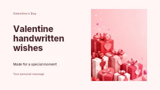 Valentine handwritten wishes presentation cover template · Horizontal photo dialogue