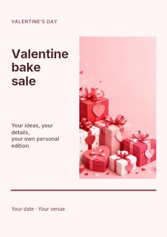 Valentine bake sale flyer template