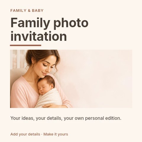 Family photo invitation social media post template