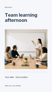 Team learning afternoon instagram story template · Title & photograph