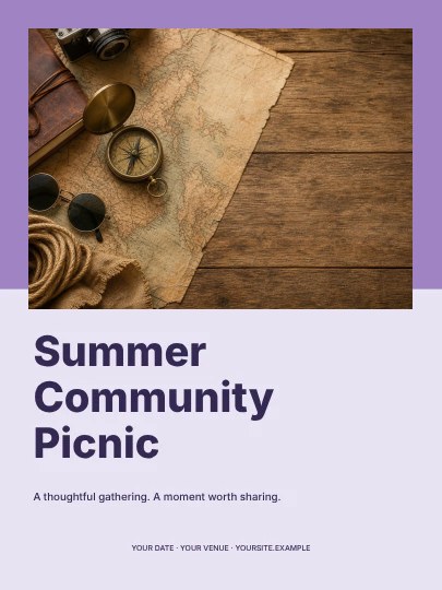 Summer Community Picnic · Duotone poster template