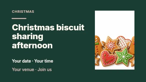 assorted decorated christmas gingerbread cookies in Christmas biscuit sharing afternoon presentation cover · Horizontal photo dialogue