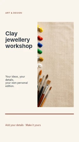 Clay jewellery workshop instagram story template