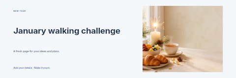 January walking challenge banner template