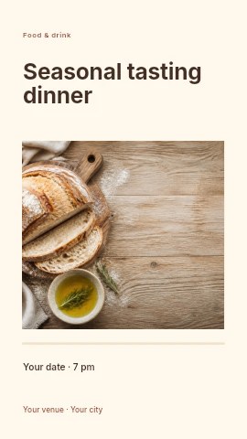 Seasonal tasting dinner instagram story template