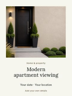 Modern black front door with greenery in Modern apartment viewing · Quiet photo gallery