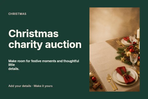 Christmas charity auction postcard template