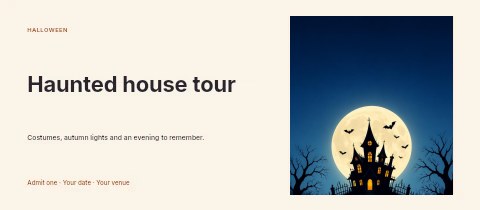 Haunted house tour event ticket template