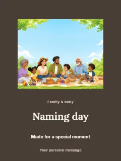 Naming Day invitation template · Picture window