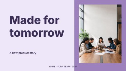 Made for tomorrow · Playful presentation cover template