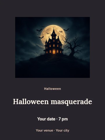 Halloween masquerade invitation template