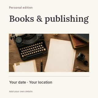 Books & publishing social media post template · Title & photograph