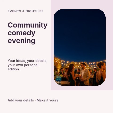 Community comedy evening social media post template