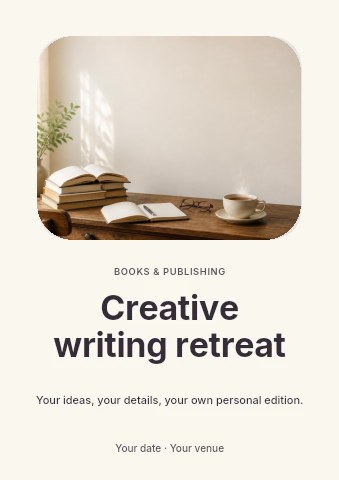 Creative writing retreat flyer template