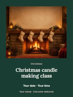Christmas candle making class poster template · Quiet photo gallery