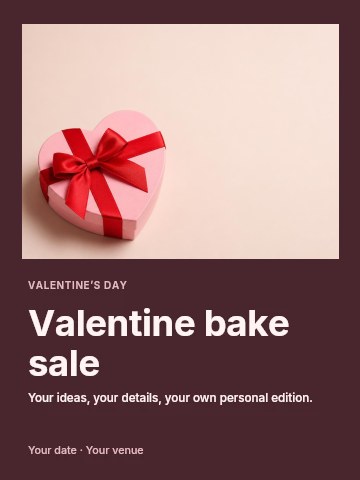 Valentine bake sale poster template