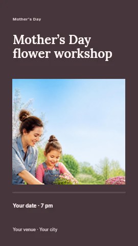 Mother’s Day flower workshop instagram story template
