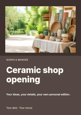 Ceramic shop opening flyer template