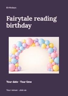Fairytale reading birthday flyer template · Modern programme