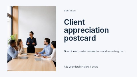 Client appreciation postcard presentation cover template