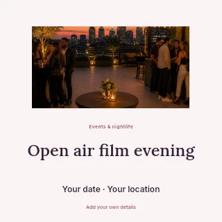 Open air film evening social media post template · Picture window