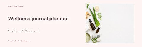 Wellness journal planner banner template
