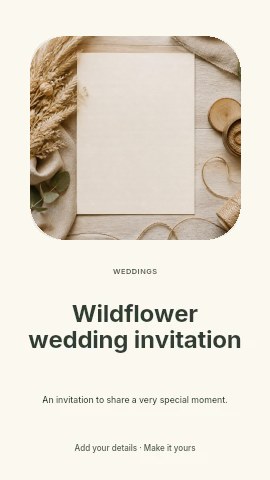Wildflower wedding invitation instagram story template