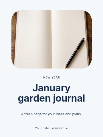 January garden journal poster template