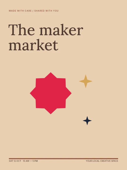 8-point broad sparkle · trio composition in The maker market · Illustrated poster
