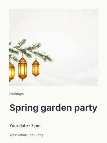 Spring garden party invitation template