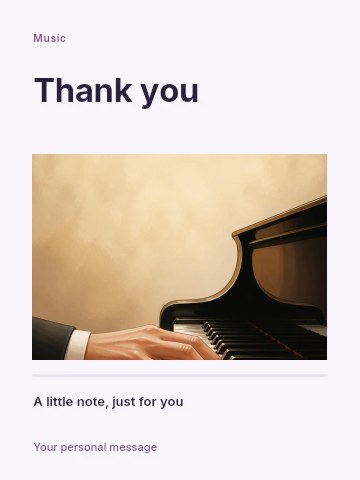 Piano recital greeting card template