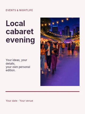 Local cabaret evening poster template